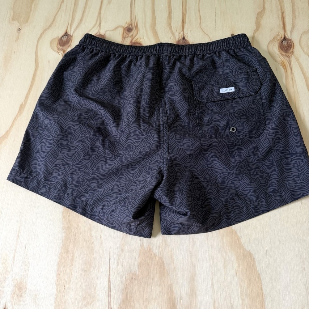 Allfenix Mens Trunks Swim Shorts Black Abstract Print with Pocket L - Picture 2 of 7